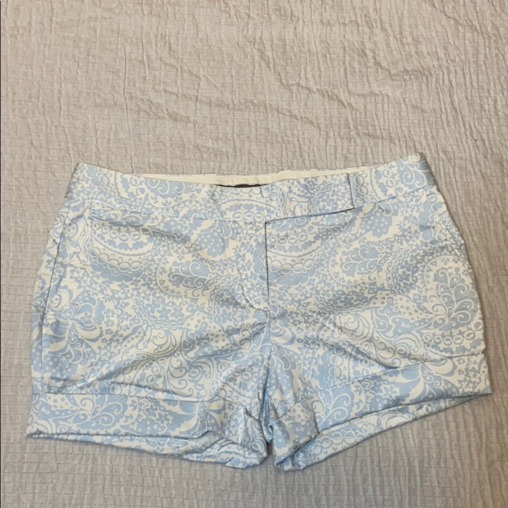 Express UPCYCLED sateen shorts baby blue paisley 8